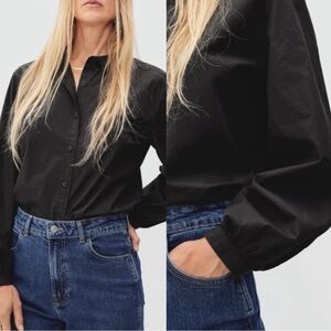 Everlane The Organic Cotton Prep Shirt Sz 16 Black